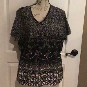 2XL Cherokee Scrubs Top w/gathered waist on back.